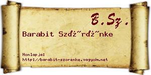 Barabit Szörénke névjegykártya